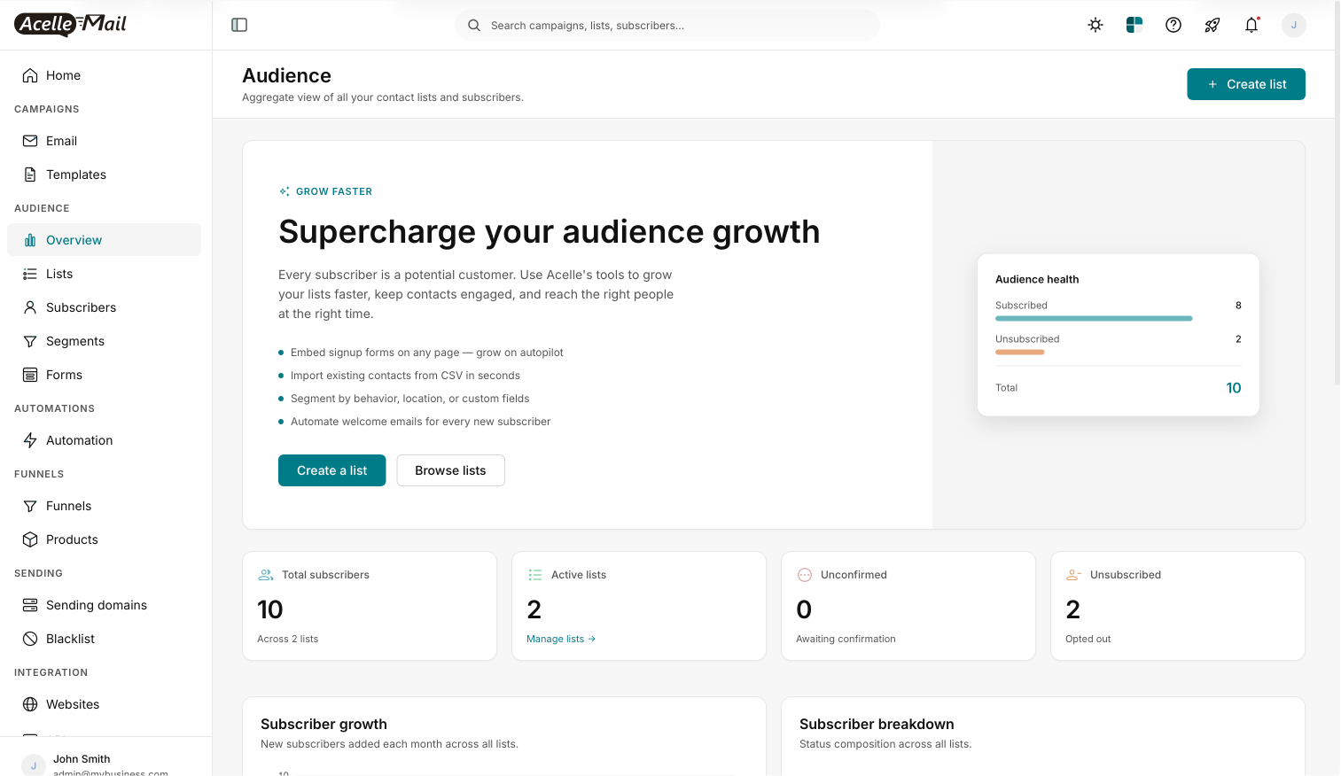 Senddera marketer dashboard